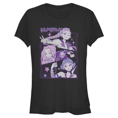 Junior's KPop Demon Hunters Huntrix Group Panels  Graphic T-Shirt