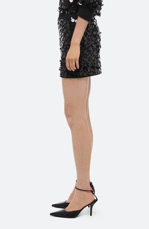 Helmut Lang Wool Palette Sequin Mini Skirt