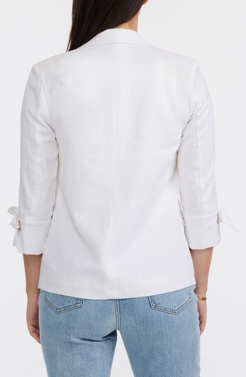 Ellen Tracy Linen Blend Blazer In White