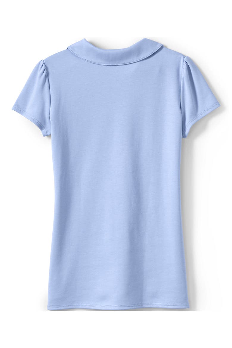 Girls Short Sleeve Peter Pan Collar Polo Shirt, Alternate, color, Blue