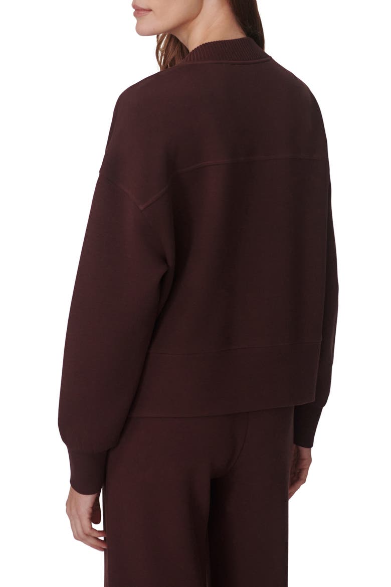 Olwen Sweatshirt Cardigan, Alternate, color, DEEP MAHOGANY