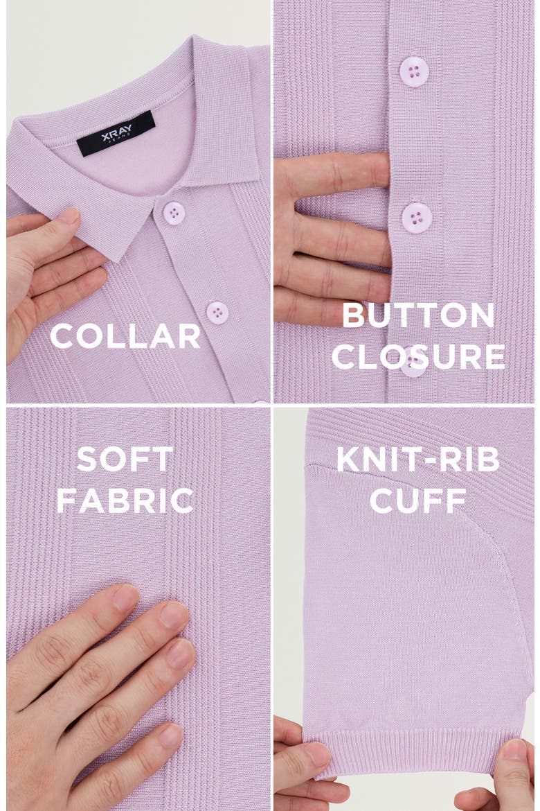 Kids' Short Sleeve Cardigan, Alternate, color, LAVENDER