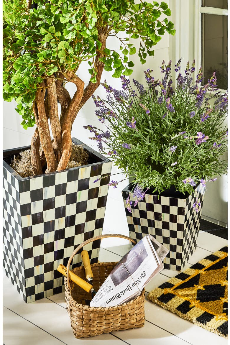 Courtly Check 20" Planter, Alternate, color, COURTLY
