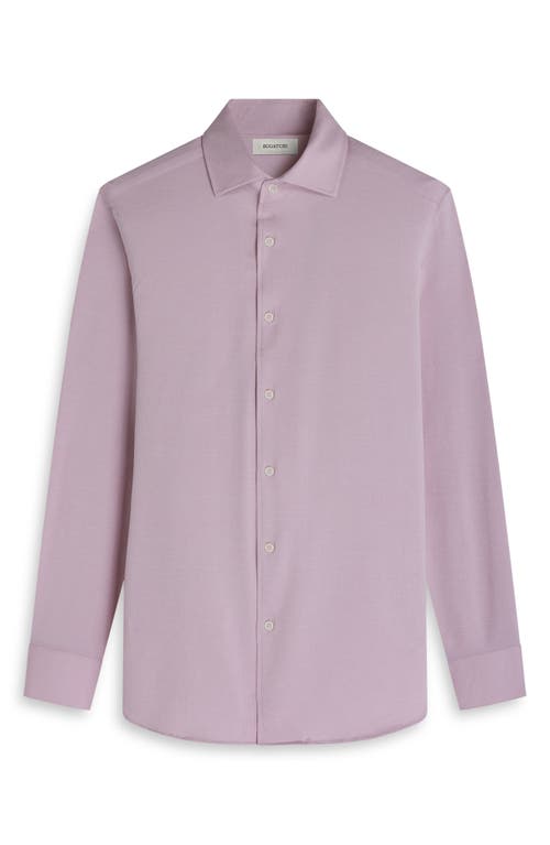 Bugatchi Devon Ooohcotton® Houndstooth Button-up Shirt In Pink
