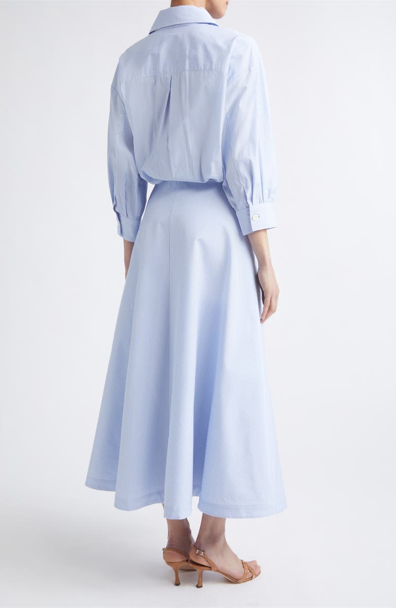 Altuzarra Eleanor Stripe Cotton Poplin Shirtdress, Alternate, color, Cornflower Stripe