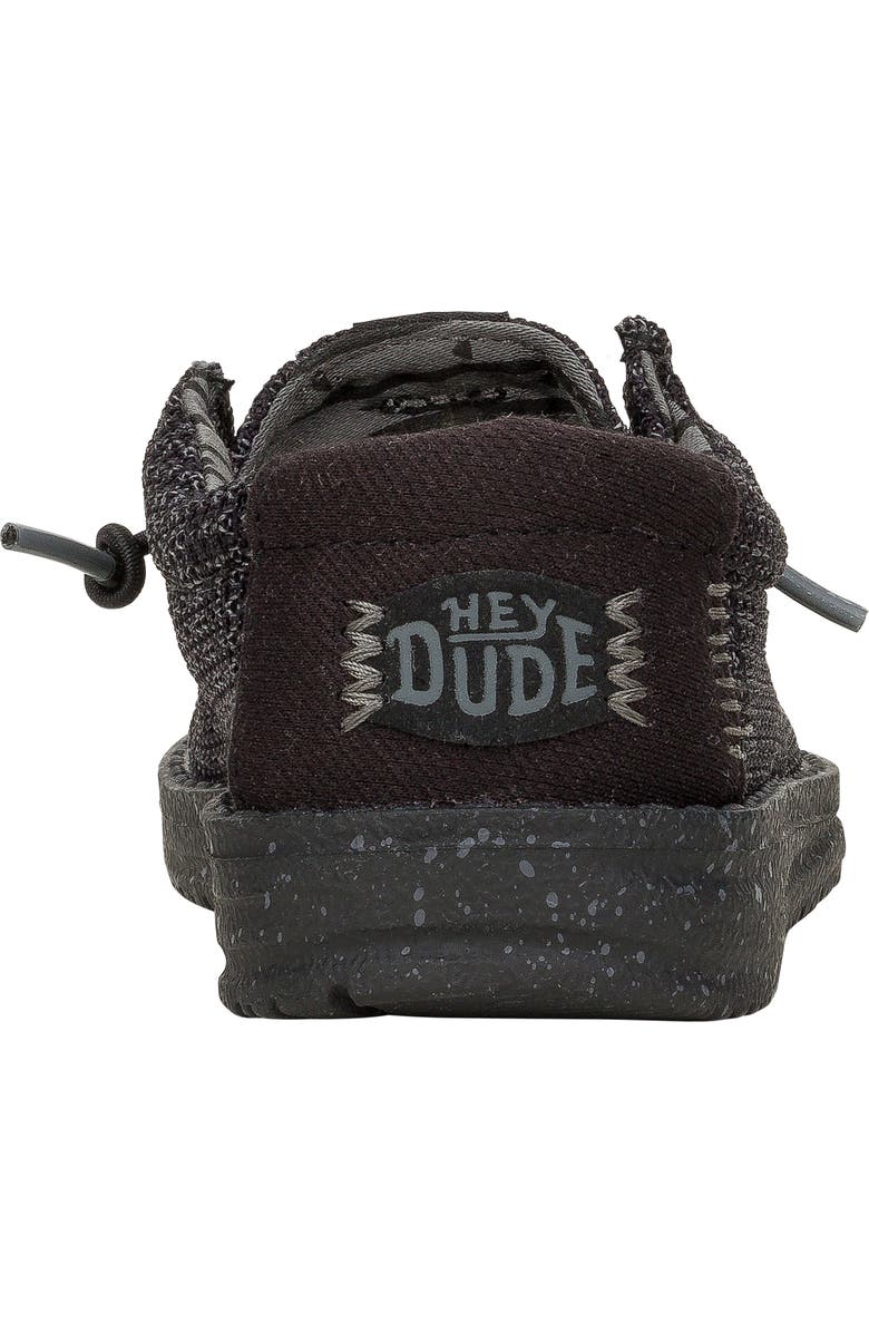 Hey Dude Kids' Wally Stretch Sox Slip-On, Alternate, color, Black/ Black