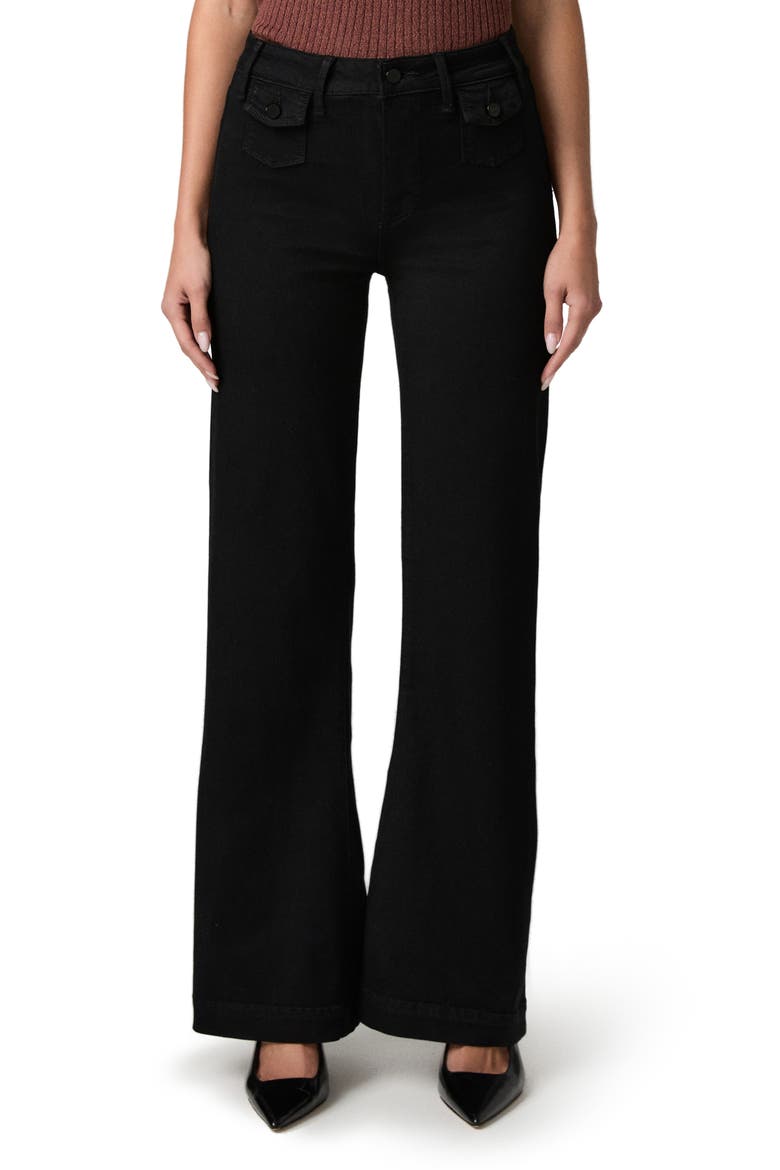 Leenah High Waist Wide Leg Jeans, Main, color, BLACK SHADOW