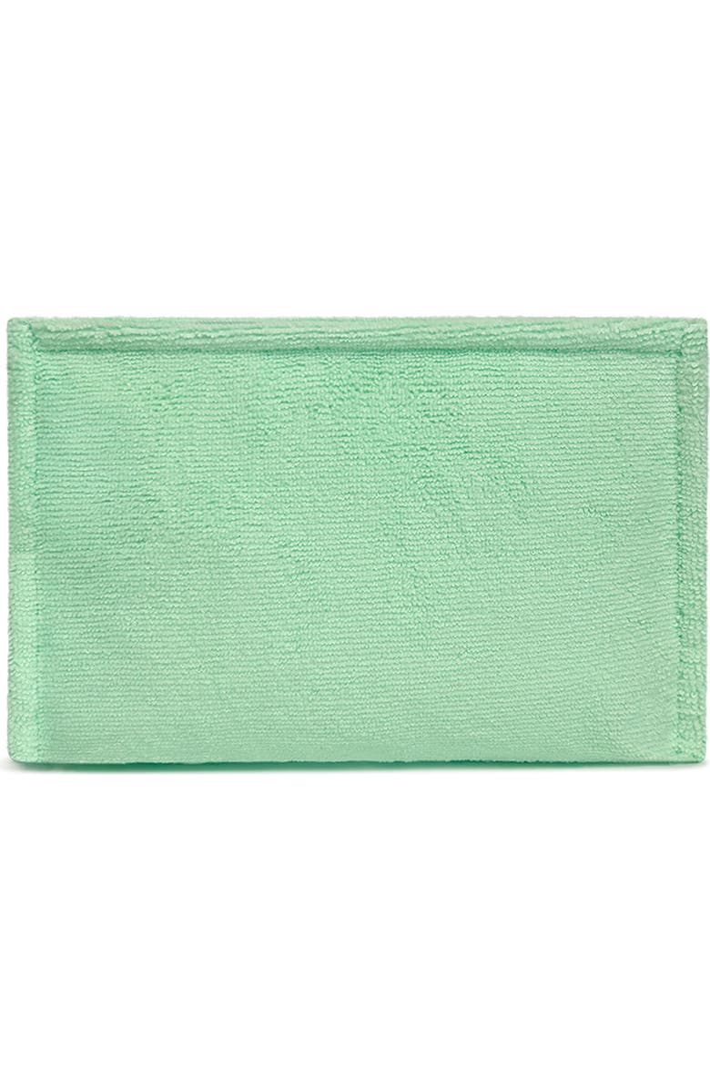 Youzey Seafoam Block Velvet Cosmetic Bag, Main, color, Bright Green
