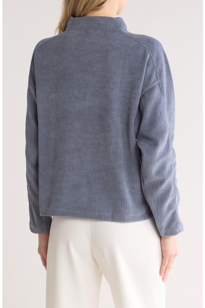 Jacquard Stripe Funnel Neck Top, Alternate, color, TEAPOT BLUE