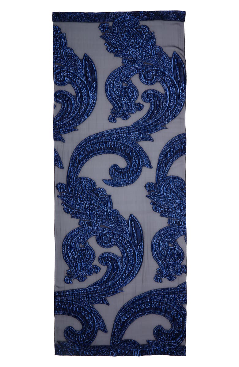 Etro Tassel Jacquard Silk Blend Scarf, Alternate, color, 