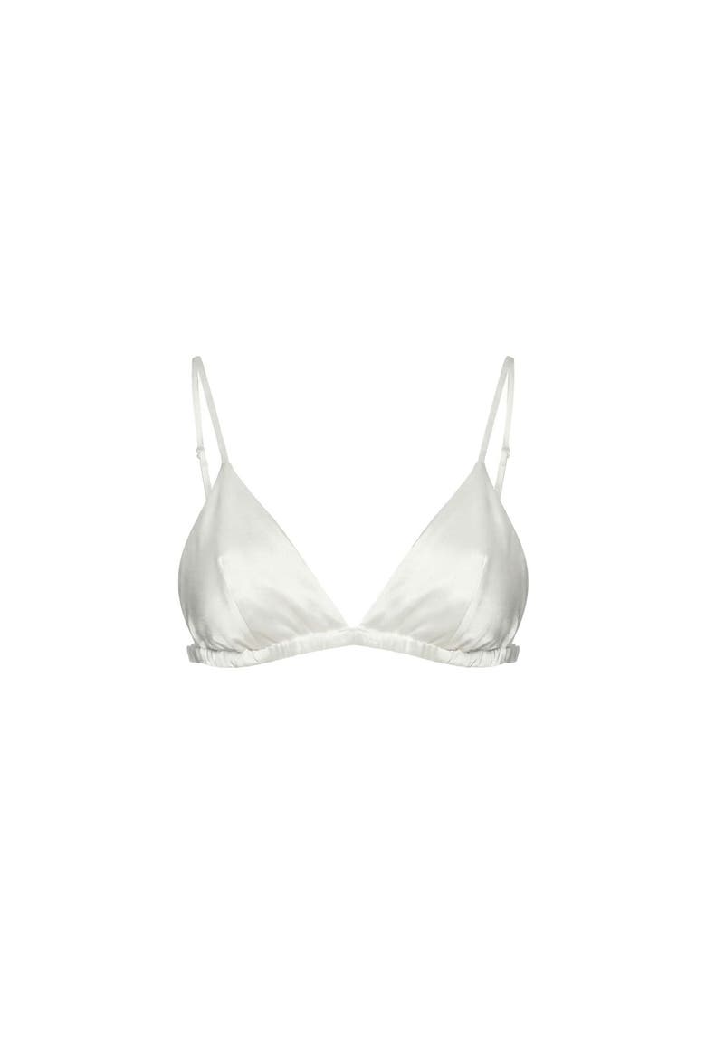 Silky Bra, Main, color, White