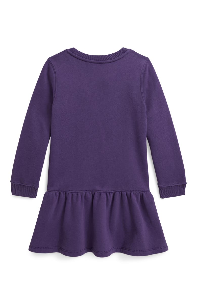 Kids' Polo Bear Fleece Dress, Alternate, color, PURPLE