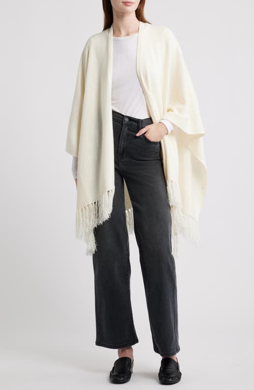 Chan Luu Wool & Cashmere Ruana in Aspen White 