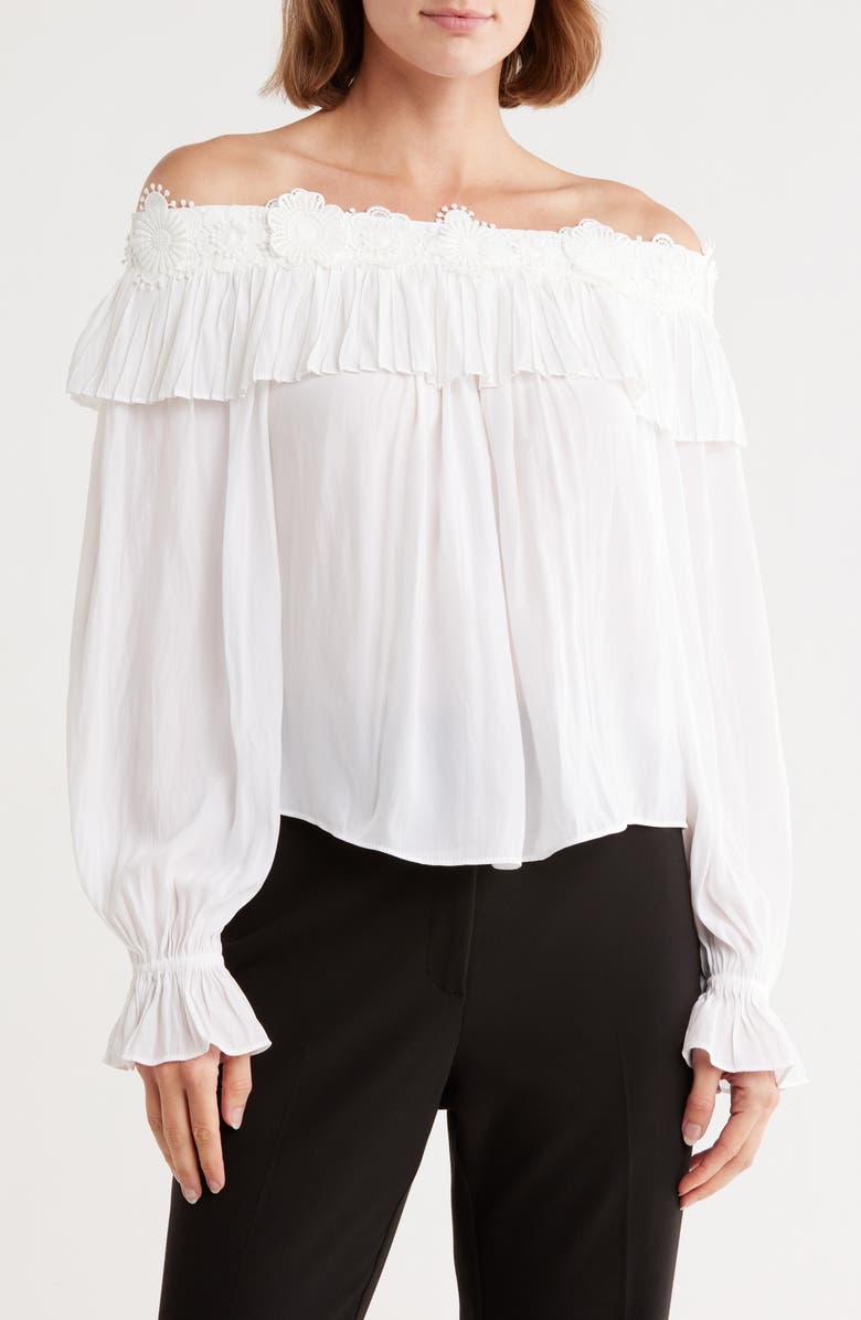 Ramy Brook Fannie Off the Shoulder Top, Main, color, Ivory