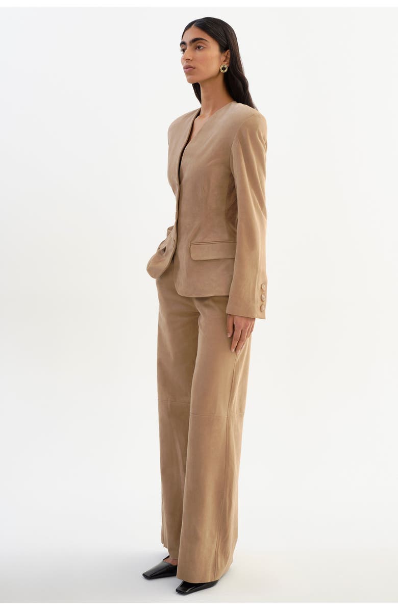 LAMARQUE Abitha | Suede Hourglass Jacket, Alternate, color, Beige