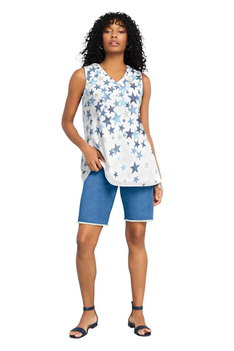 American Ombré Swing Tank, Main, color, WHITE SILVER STARS