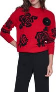KARL LAGERFELD PARIS Rose Mock Neck Sweater