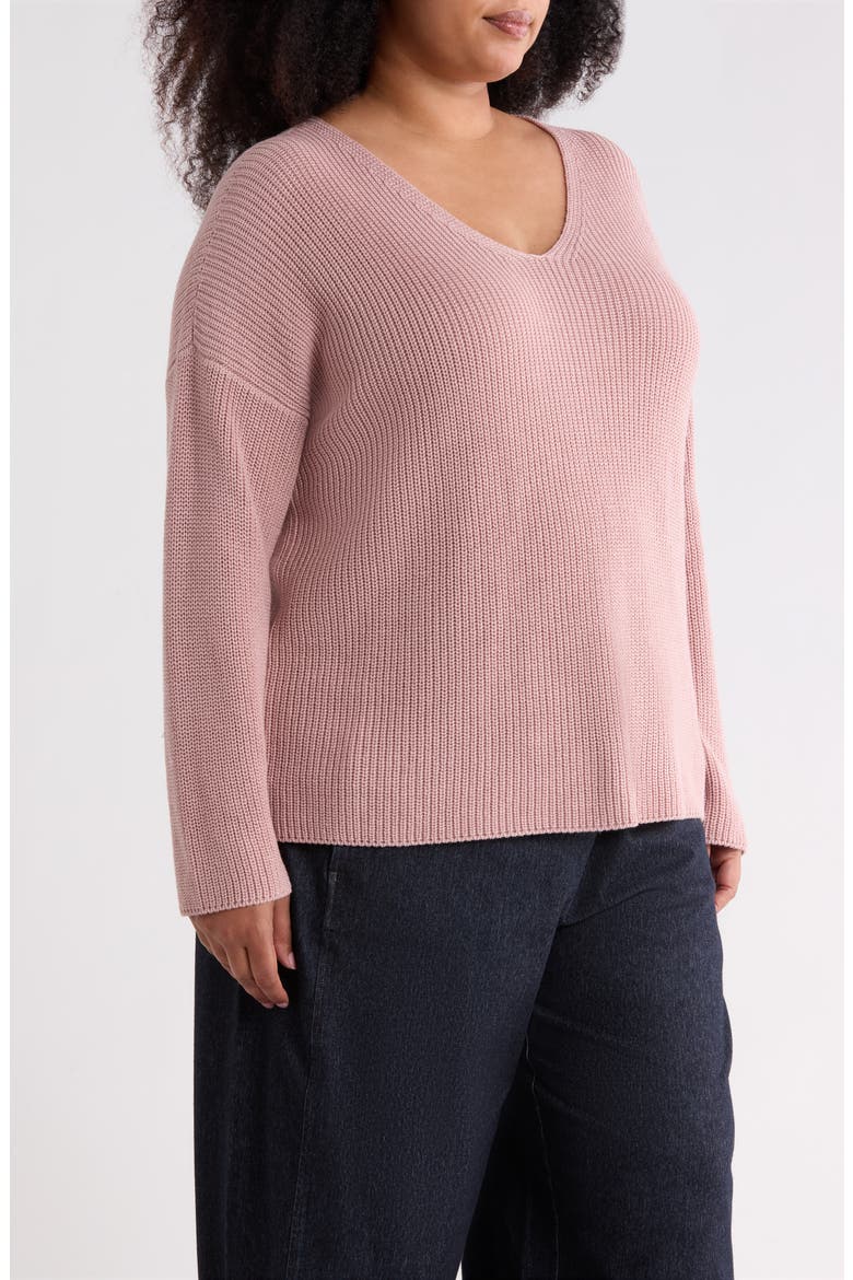 V NECK SWEATER, Alternate, color, OPAL