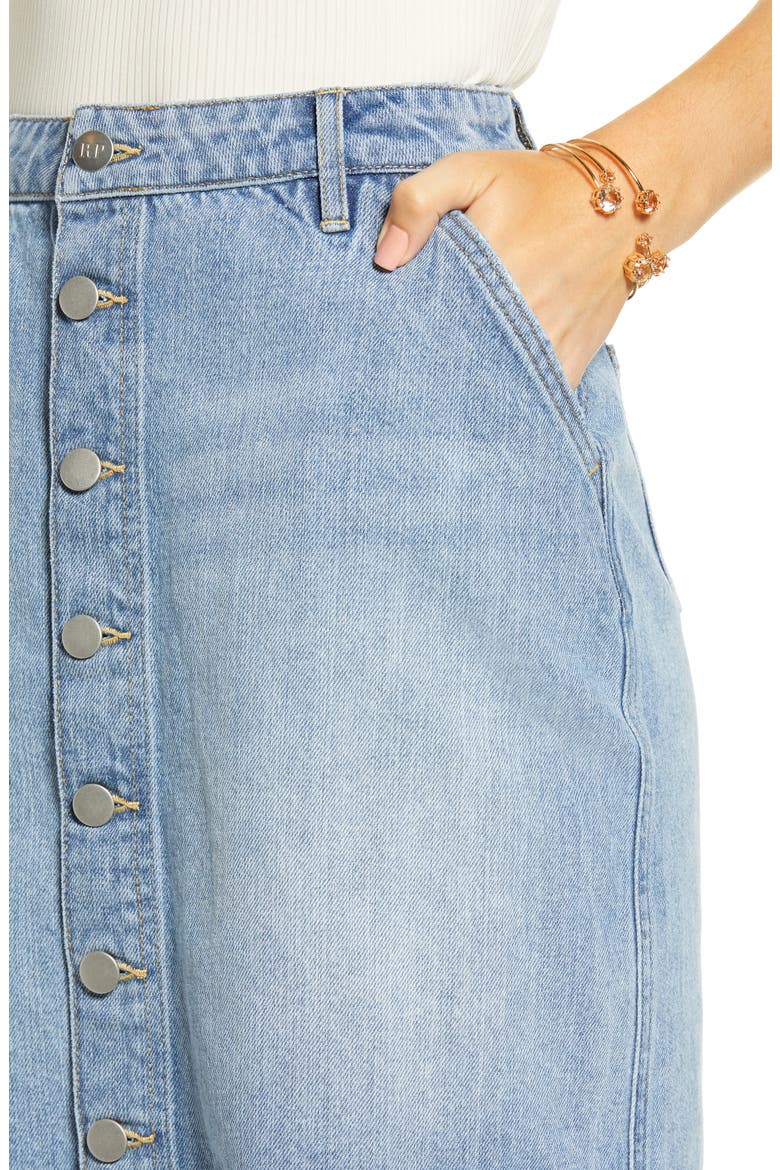 Button Front Denim Skirt, Alternate, color, VINTAGE MEDIUM WASH
