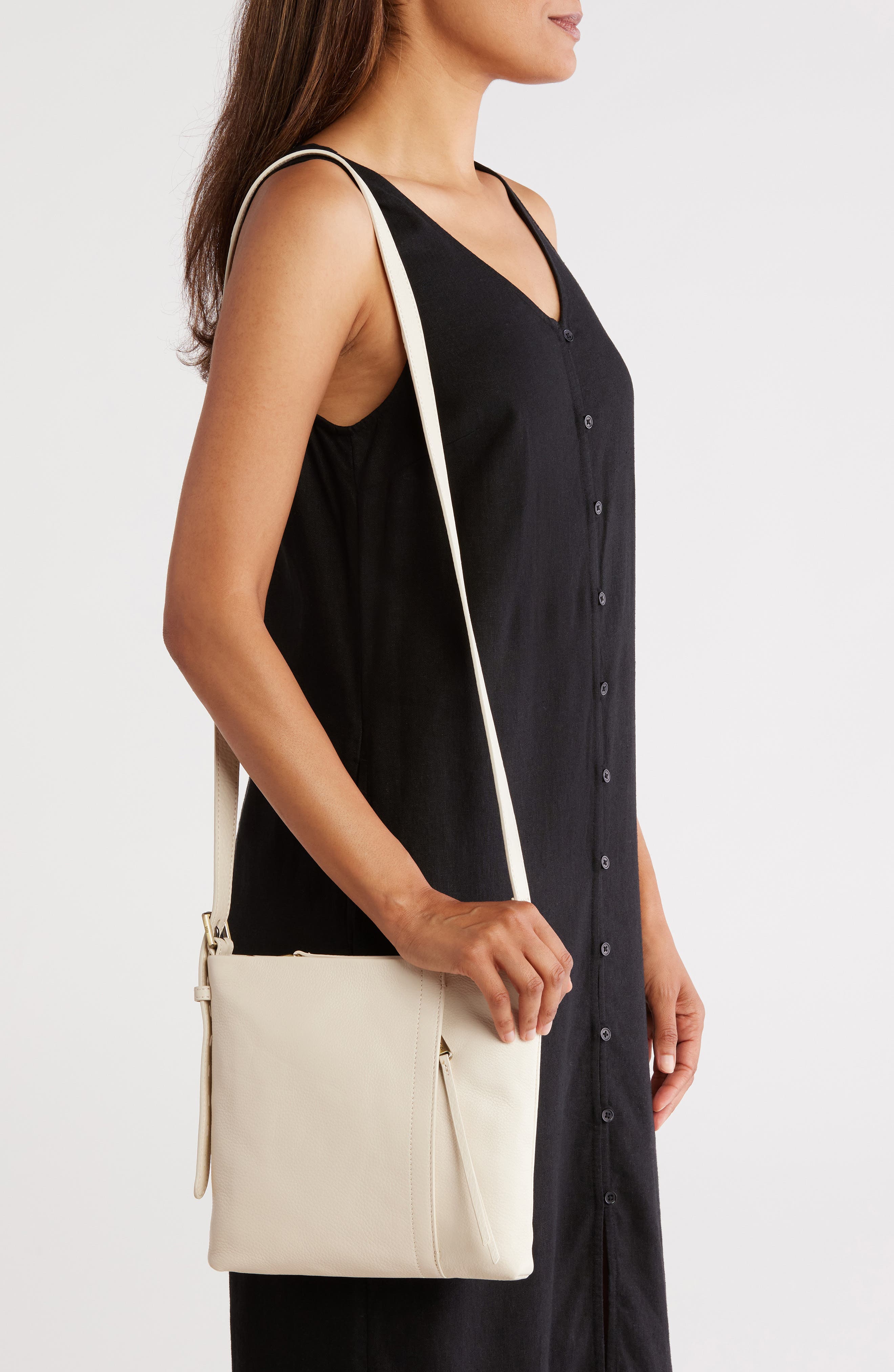 HOBO Drifter Leather Crossbody Bag, Alternate, color, Ivory