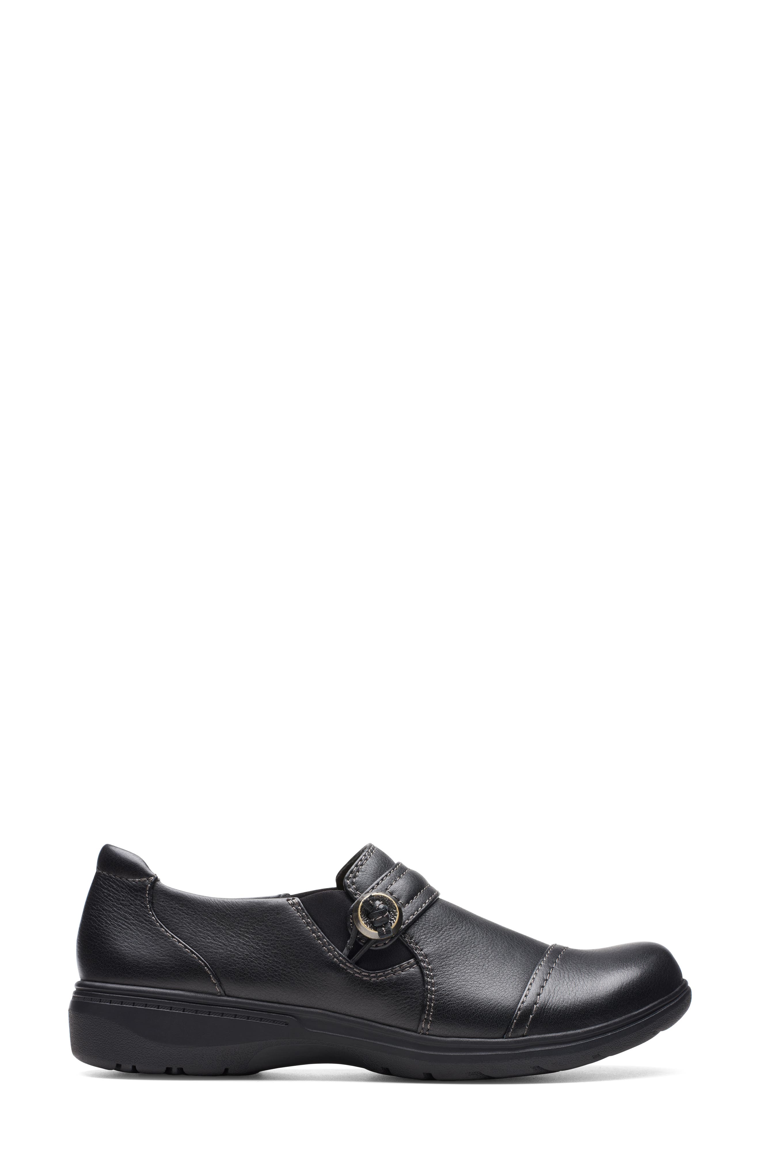 Clarks<sup>®</sup> Carleigh Pearl Slip-On Shoe, Alternate, color, Black Leather