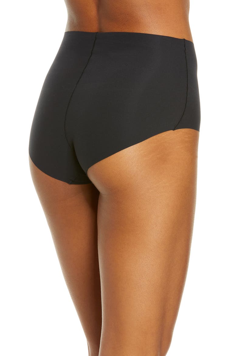 Second Skin High Waist Briefs, Alternate, color, BLACK
