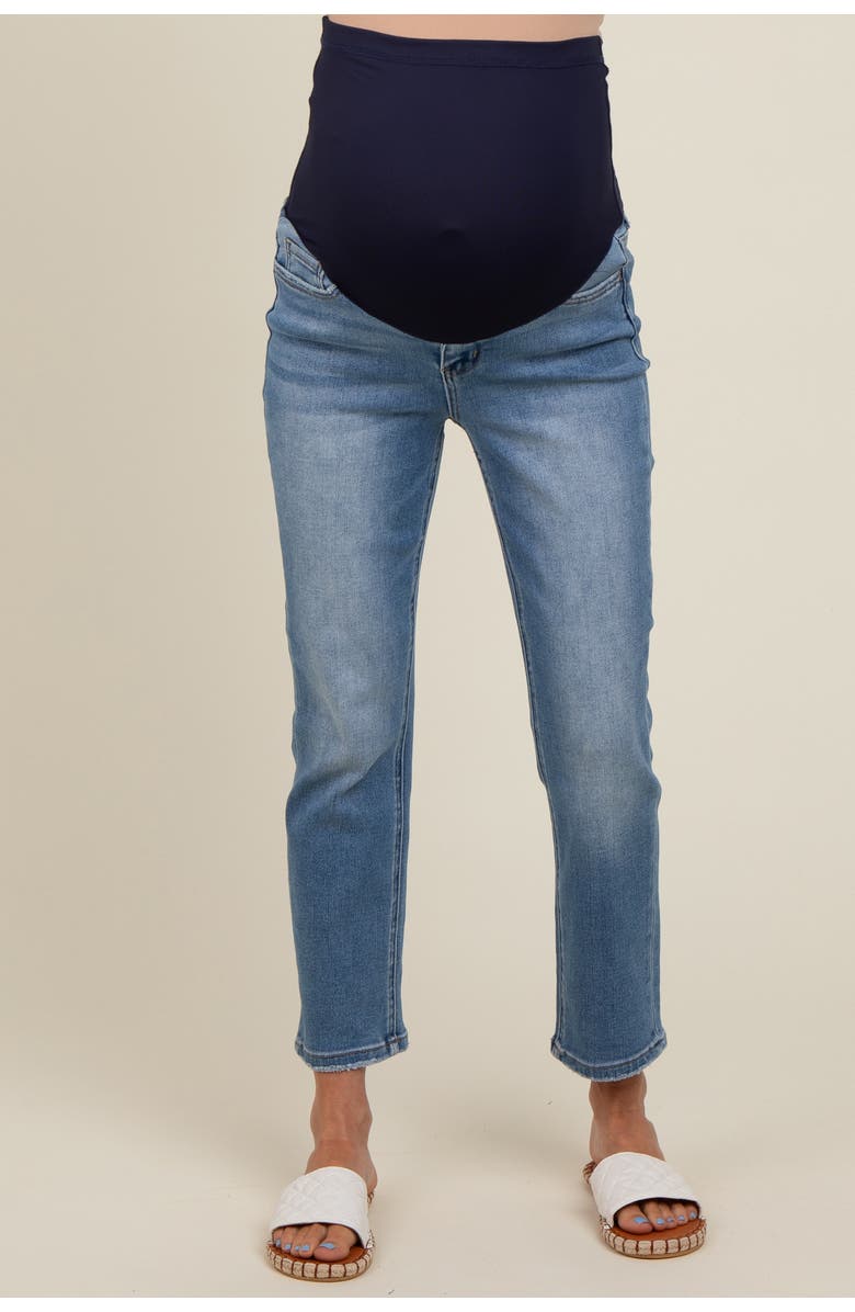 PinkBlush Slim Straight Maternity Ankle Crop Jeans, Alternate, color,