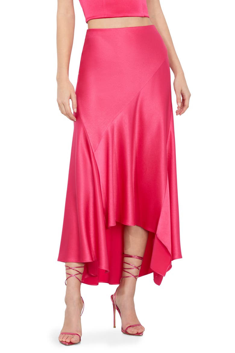 Rosa Asymmetric Midi Skirt, Main, color, RASPBERRY