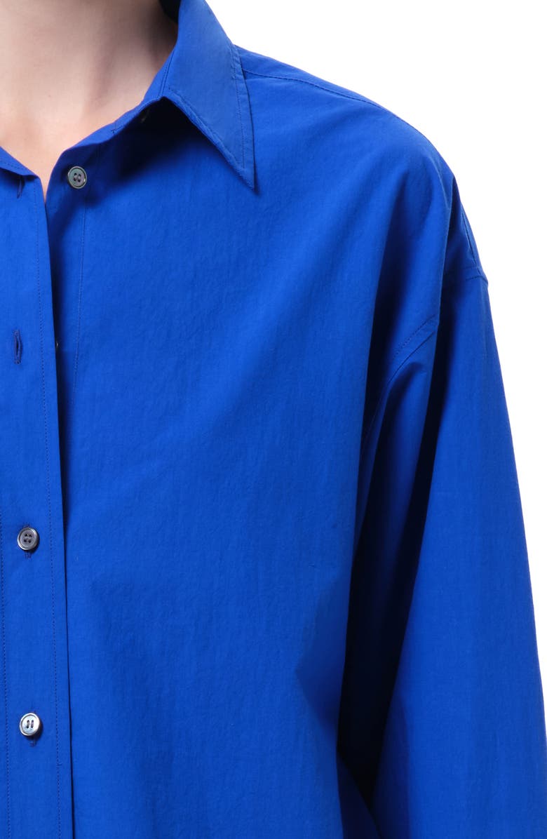 AGOLDE Sona Cotton Button-Up Shirt, Alternate, color, Cobalt Bright Electric Blue