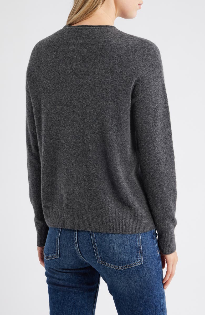 Caslon<sup>®</sup> Funnel Neck Sweater, Alternate, color, Grey Dark Charcoal Heather