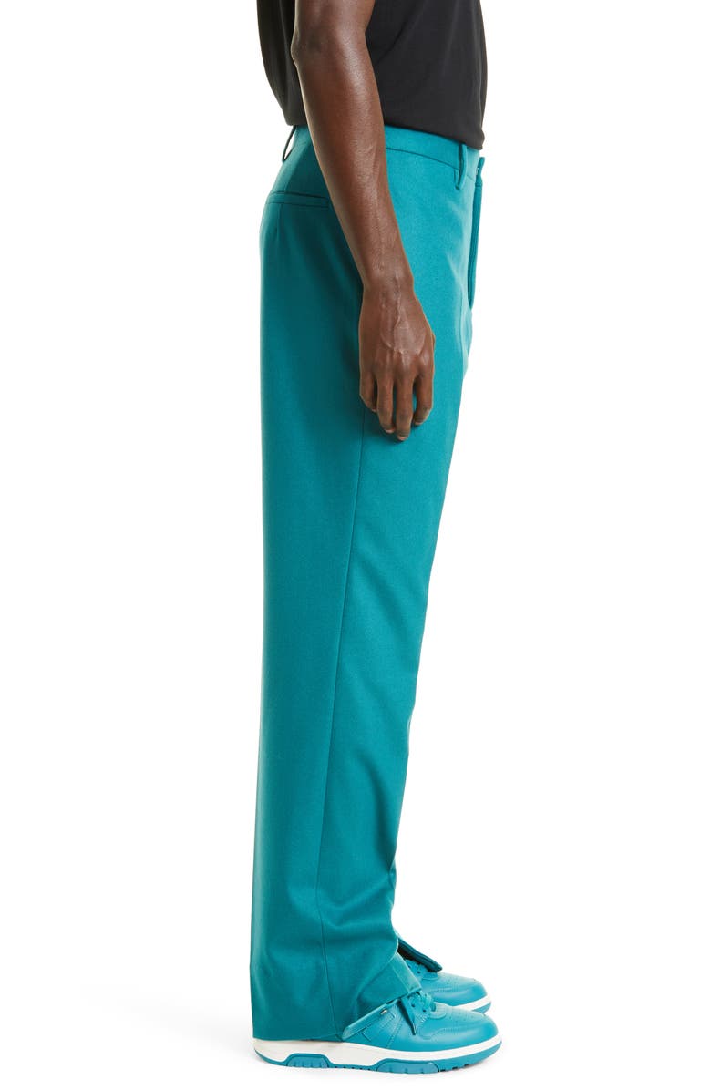 Off-White Gender Inclusive e Logo Slim Straight Leg Wool Blend Trousers, Alternate, color,