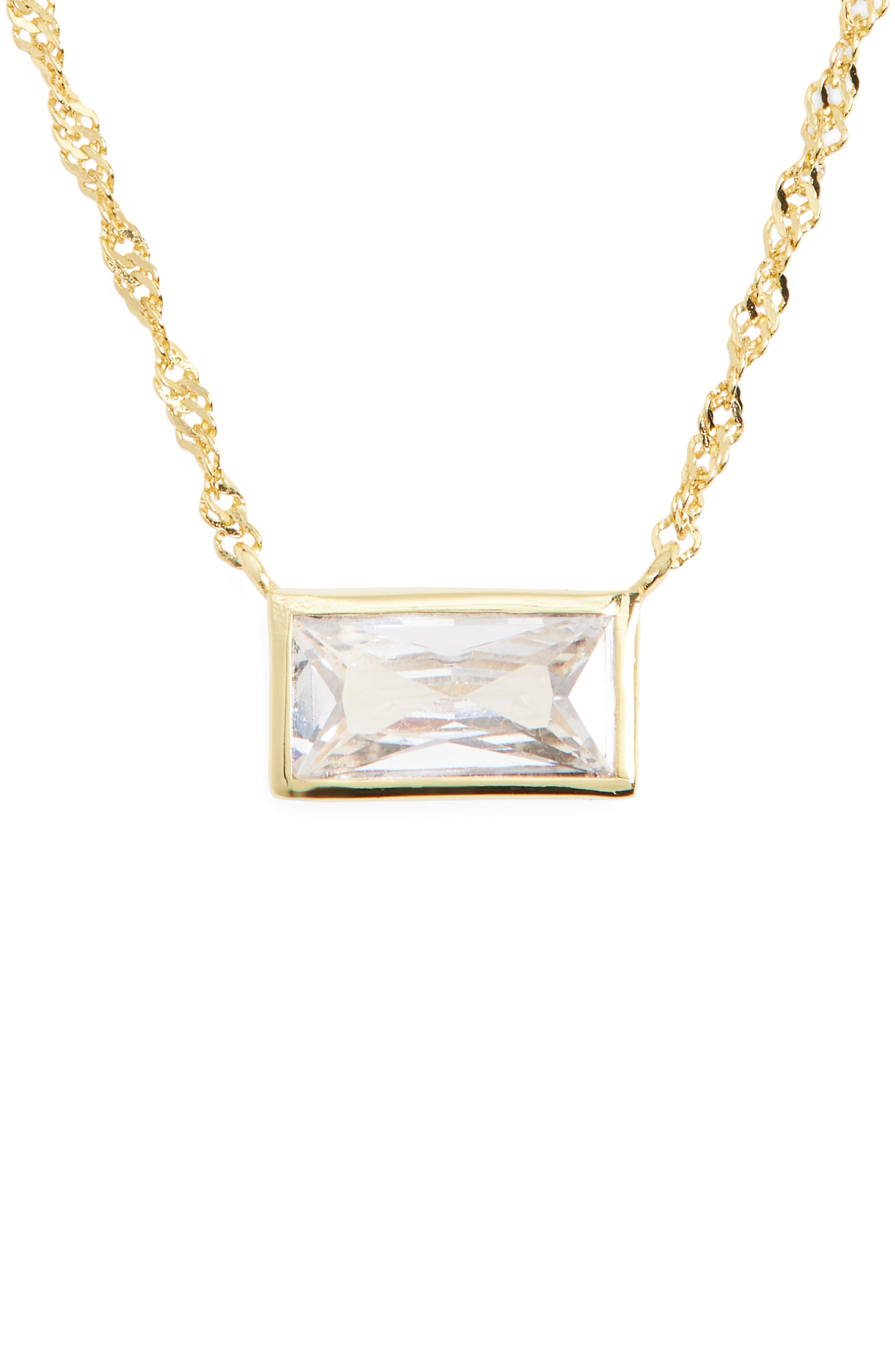 ARGENTO VIVO Baguette Cubic Zirconia Pendant Necklace