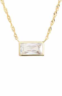ARGENTO VIVO Baguette Cubic Zirconia Pendant Necklace