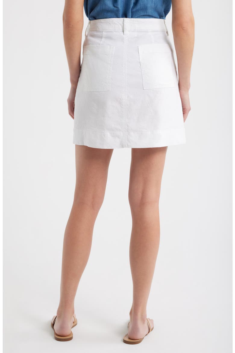 Jameson Cotton & Linen Utility Skirt, Alternate, color, WHITE PREFORMANCE LINEN
