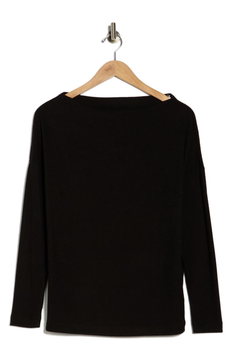 Renee C Brushed Knit Boat Neck Top, Alternate, color, Black