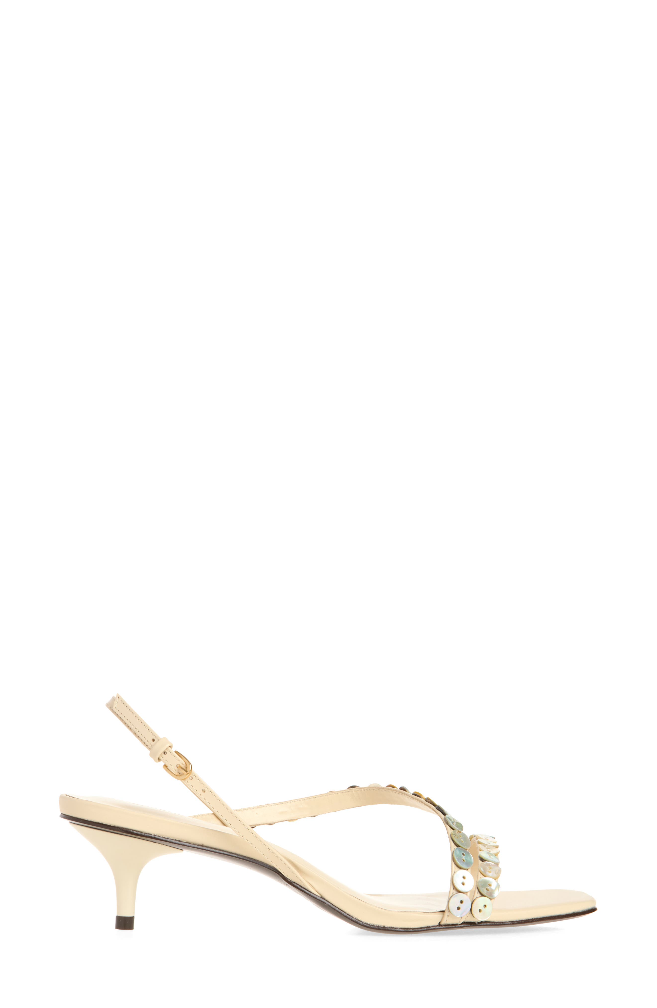 Shoshana Sandal, Alternate, color, ALMOND LEATHER SHELL BUTTONS