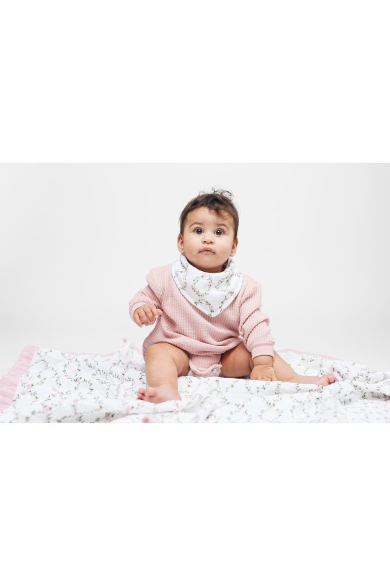 Bandana Bibs 2 Pack, Alternate, color, Bows & Rose Trellis