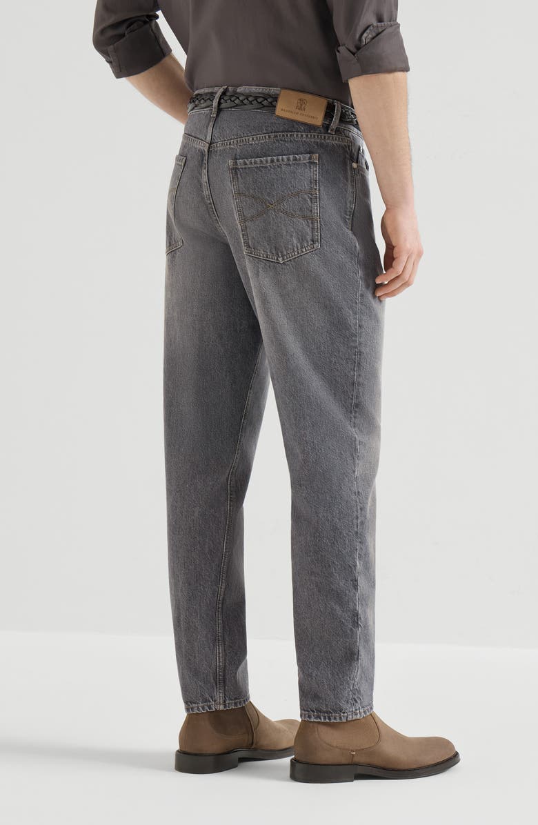 Brunello Cucinelli Greyscale denim trousers, Alternate, color, Medium Grey
