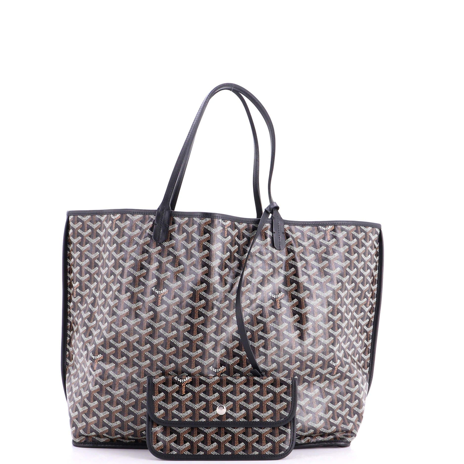 Pre-Owned Goyard Anjou Reversible Tote Coated Canvas PM, Alternate, color, Black