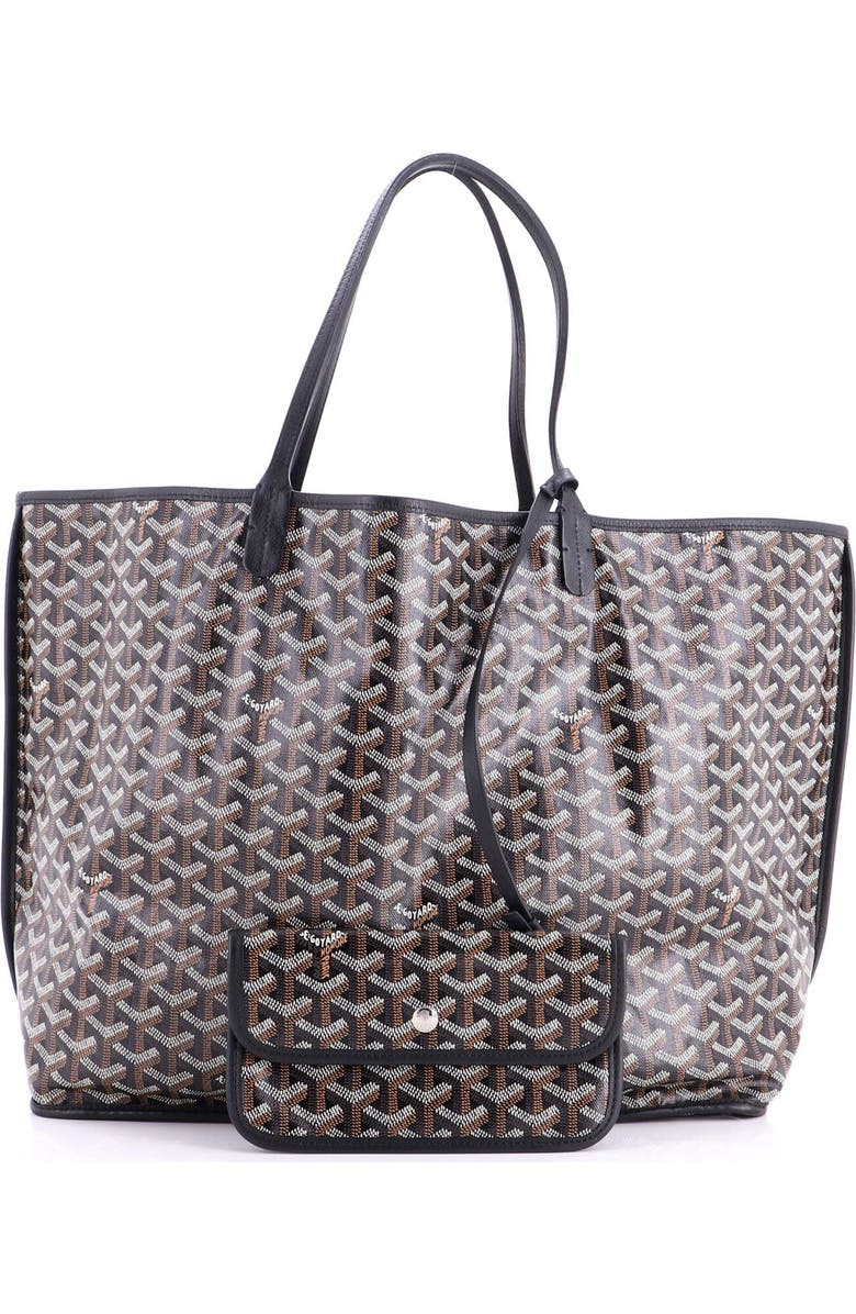Pre-Owned Goyard Anjou Reversible Tote Coated Canvas PM, Alternate, color, Black