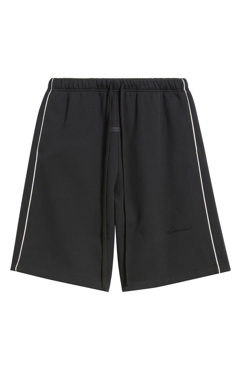 Fear of God Essentials Fleece Basketball Shorts, Alternate, color, Jet Black/ Cloud White