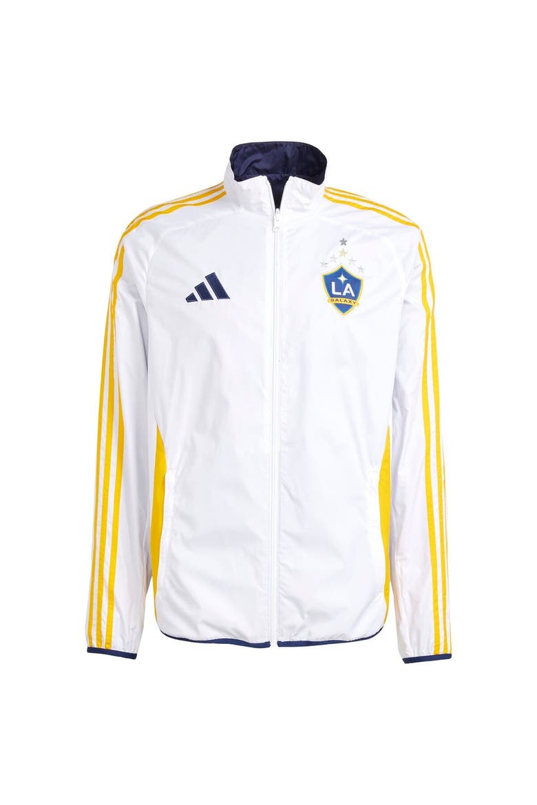 Men's adidas White/Navy LA Galaxy 2025 Anthem Reversible Full-Zip Jacket, Alternate, color, White