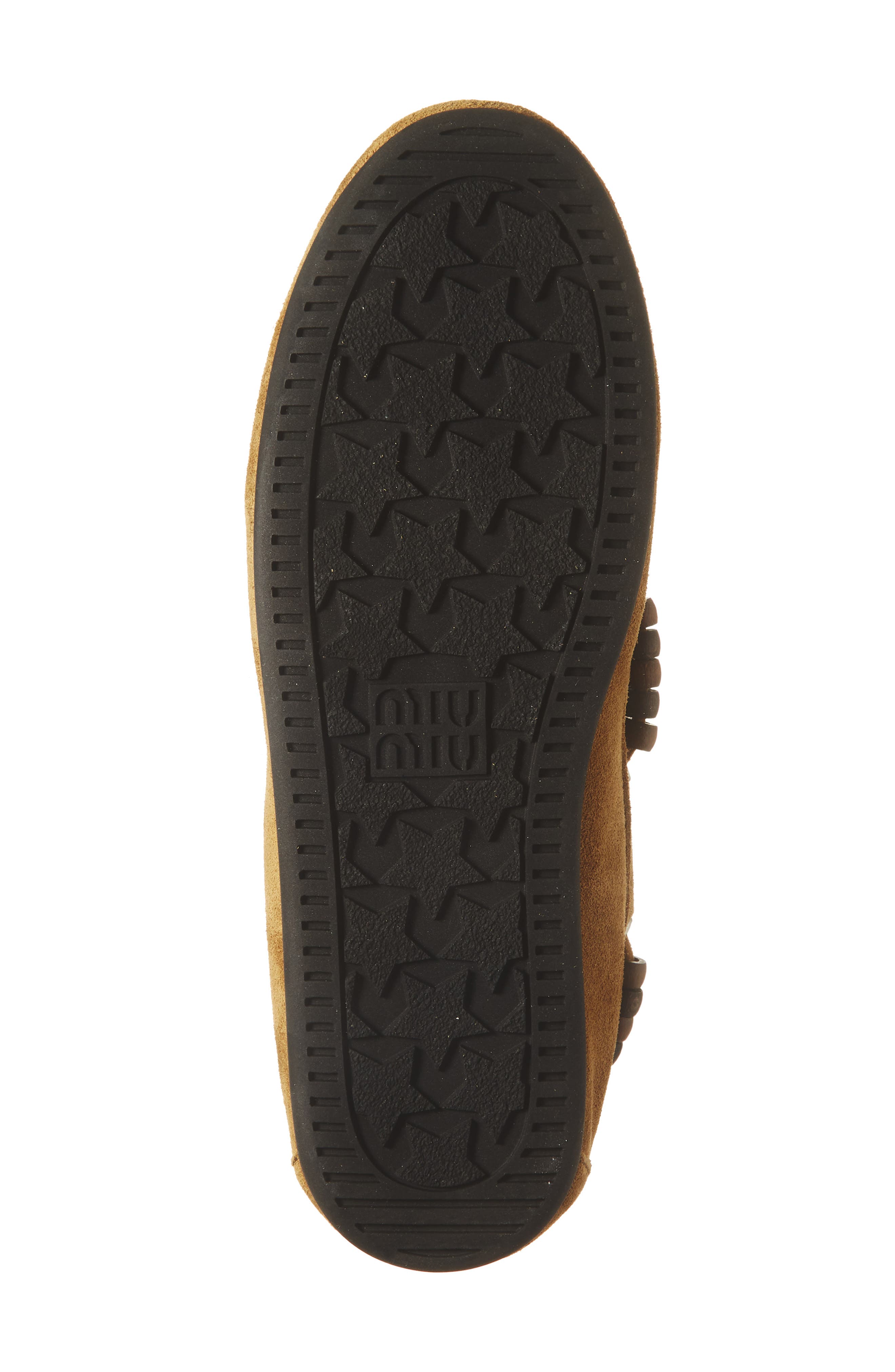 Miu Miu Suede Tassel Boatshoe, Alternate, color, Oliva