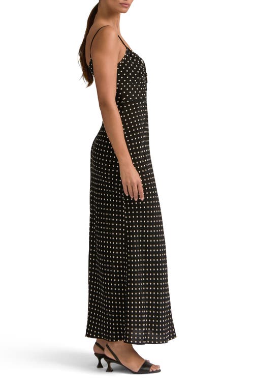 Favorite Daughter The One That Got Away Dress In Black/ivory Ditsy Dot