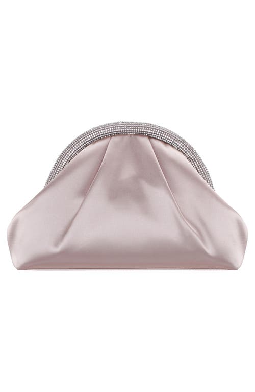 Nina Jane Frame Clutch In Pearl Rose