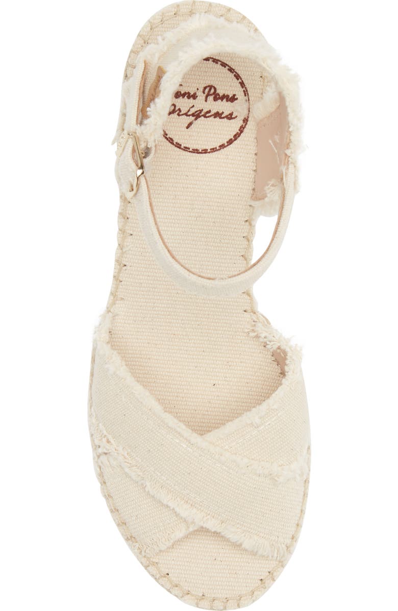 Toni Pons Irina Ankle Strap Wedge Sandal, Alternate, color, Ecru Fabric