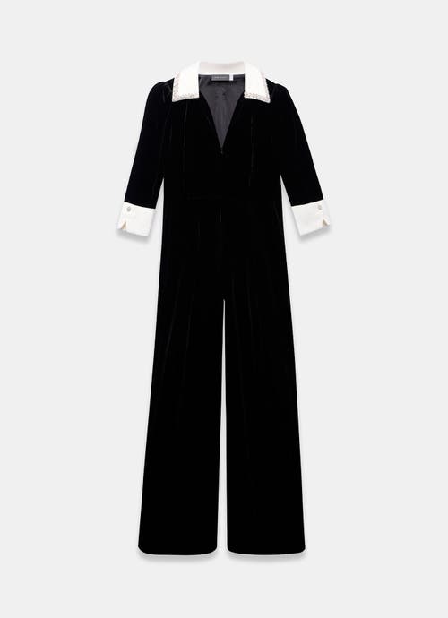 Mint Velvet Velvet Embellished Jumpsuit In Black