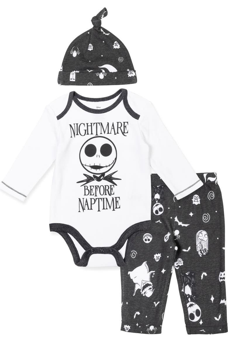 Nightmare Before Christmas Bodysuit Pants and Hat Set, Main, color, Jack Skellington Grey