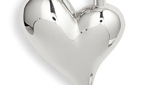 Jenny Bird Padlock Heart Pendant Chain Necklace In High Polish Silver