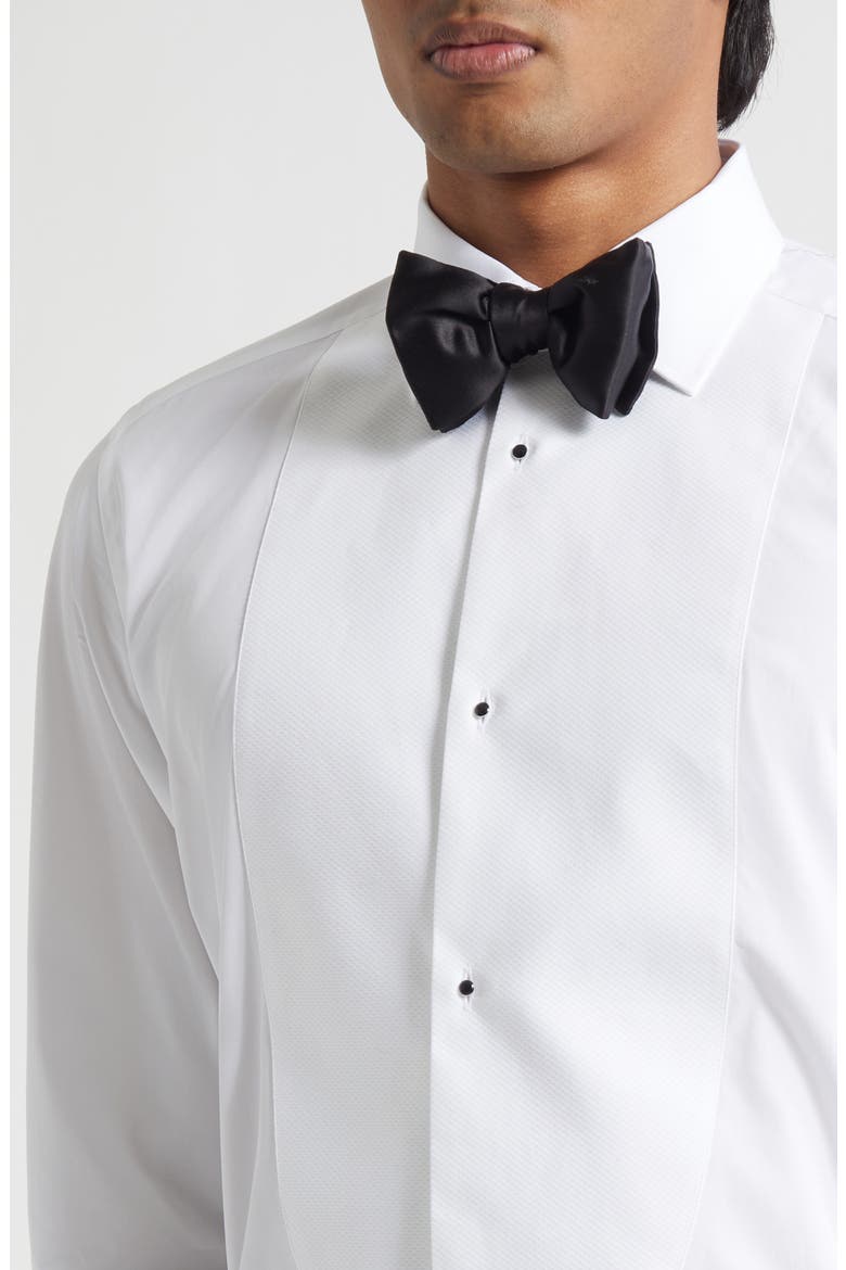 Gold Fit Cotton Poplin Tuxedo Shirt, Alternate, color, BIANCO OTTICO